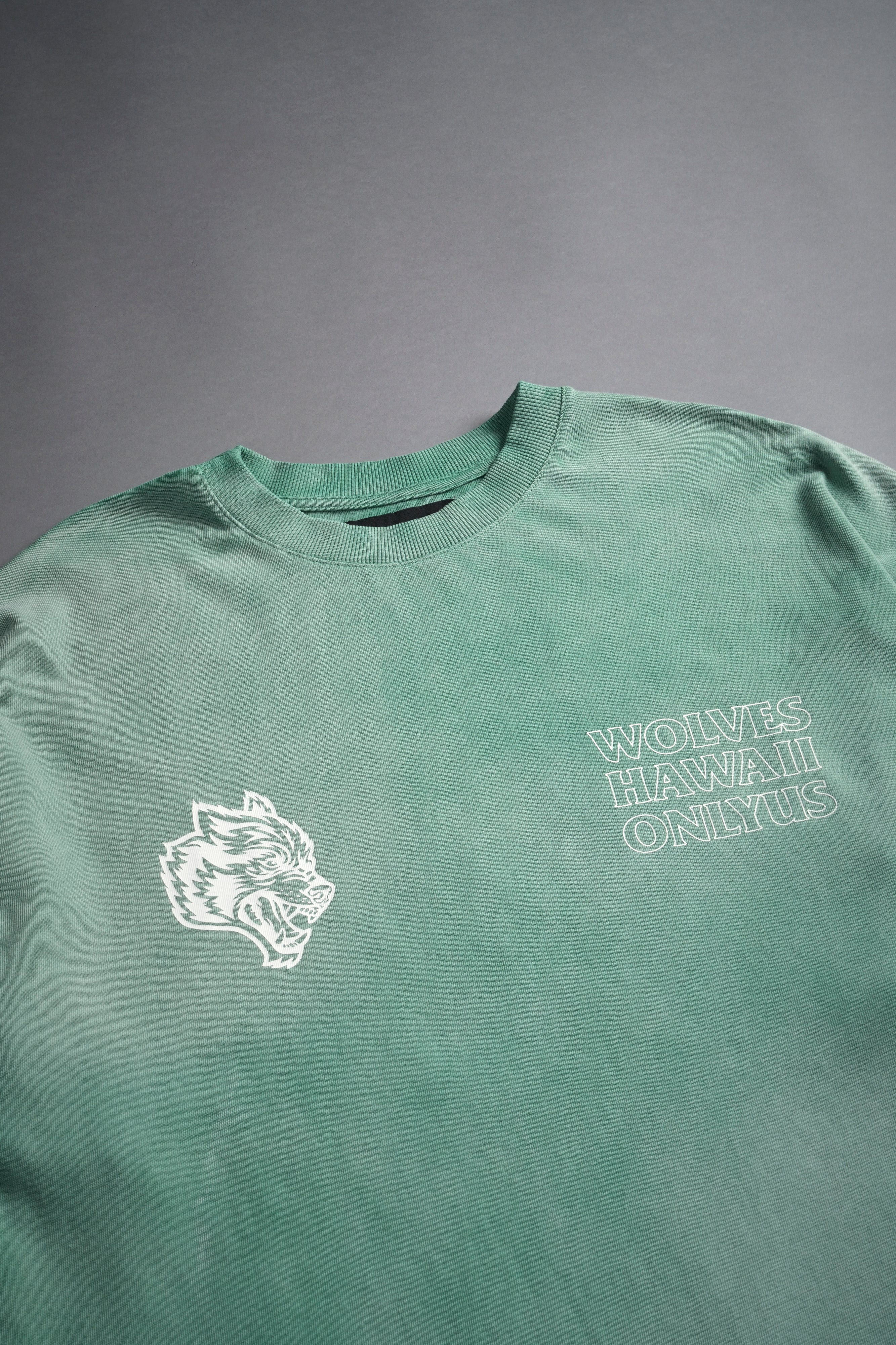 Only Us Hawaii "Premium" Oversized Tee in Lush Green Sun Fade