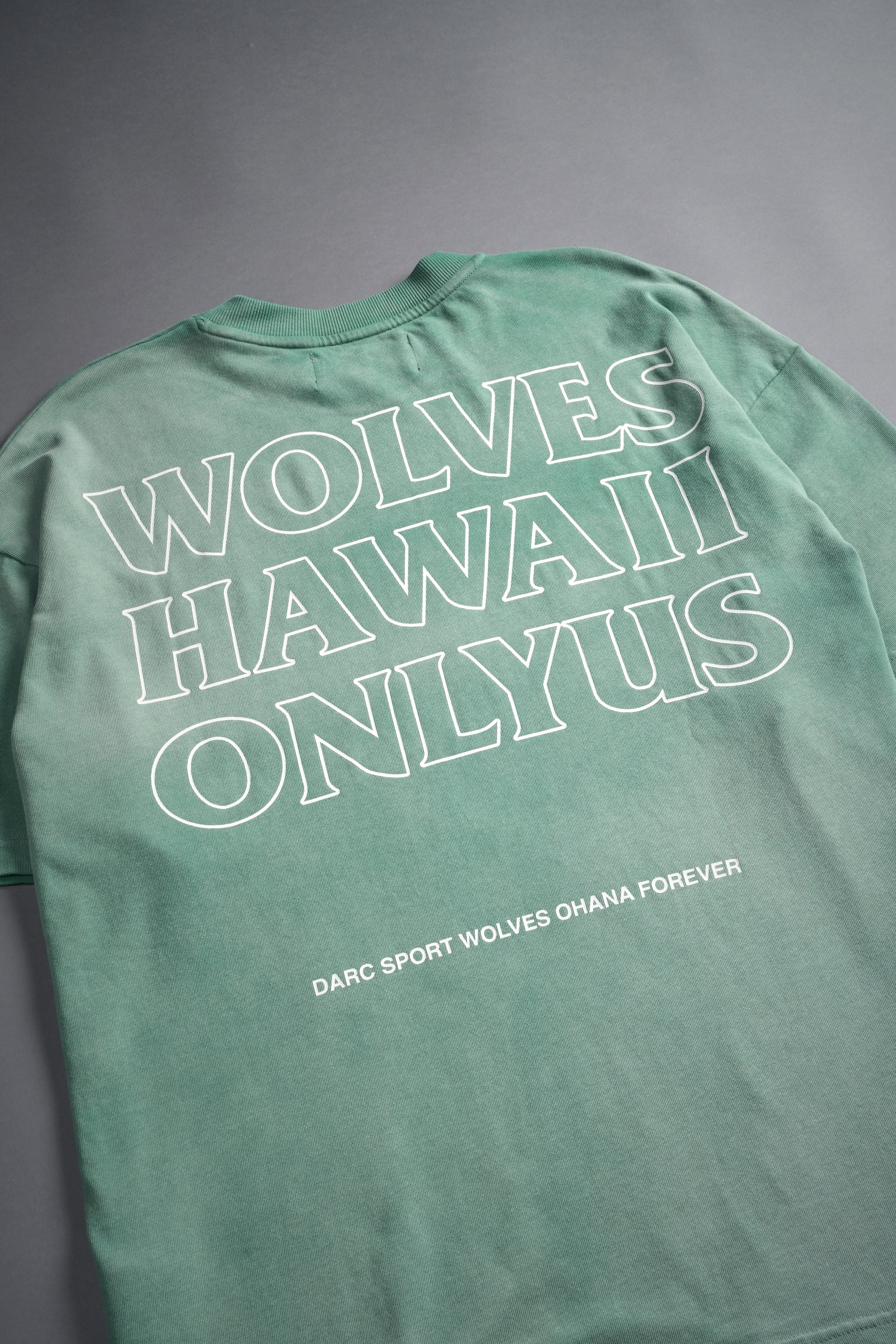 Only Us Hawaii "Premium" Oversized Tee in Lush Green Sun Fade