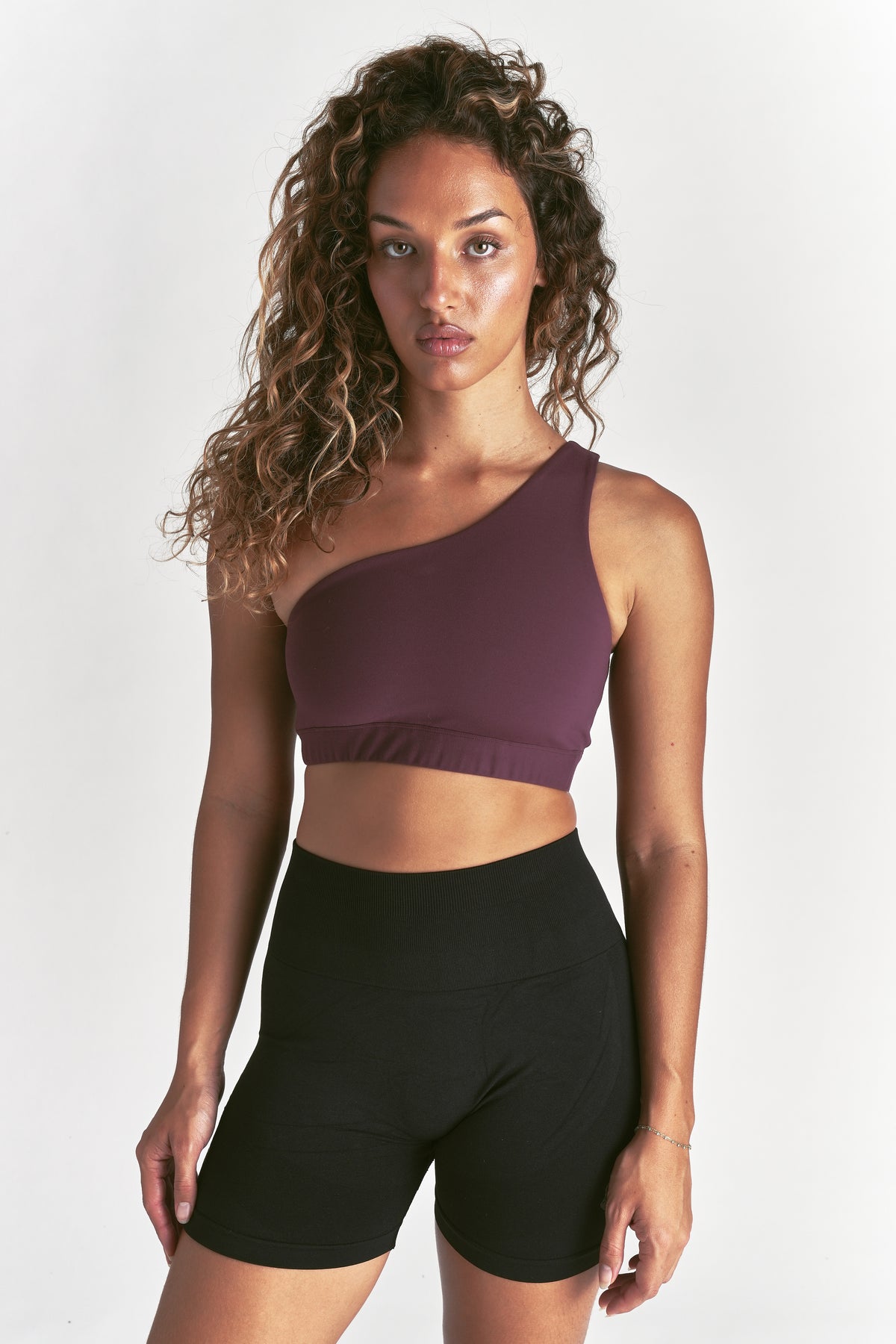 Wolf One Shoulder Bra in Fig