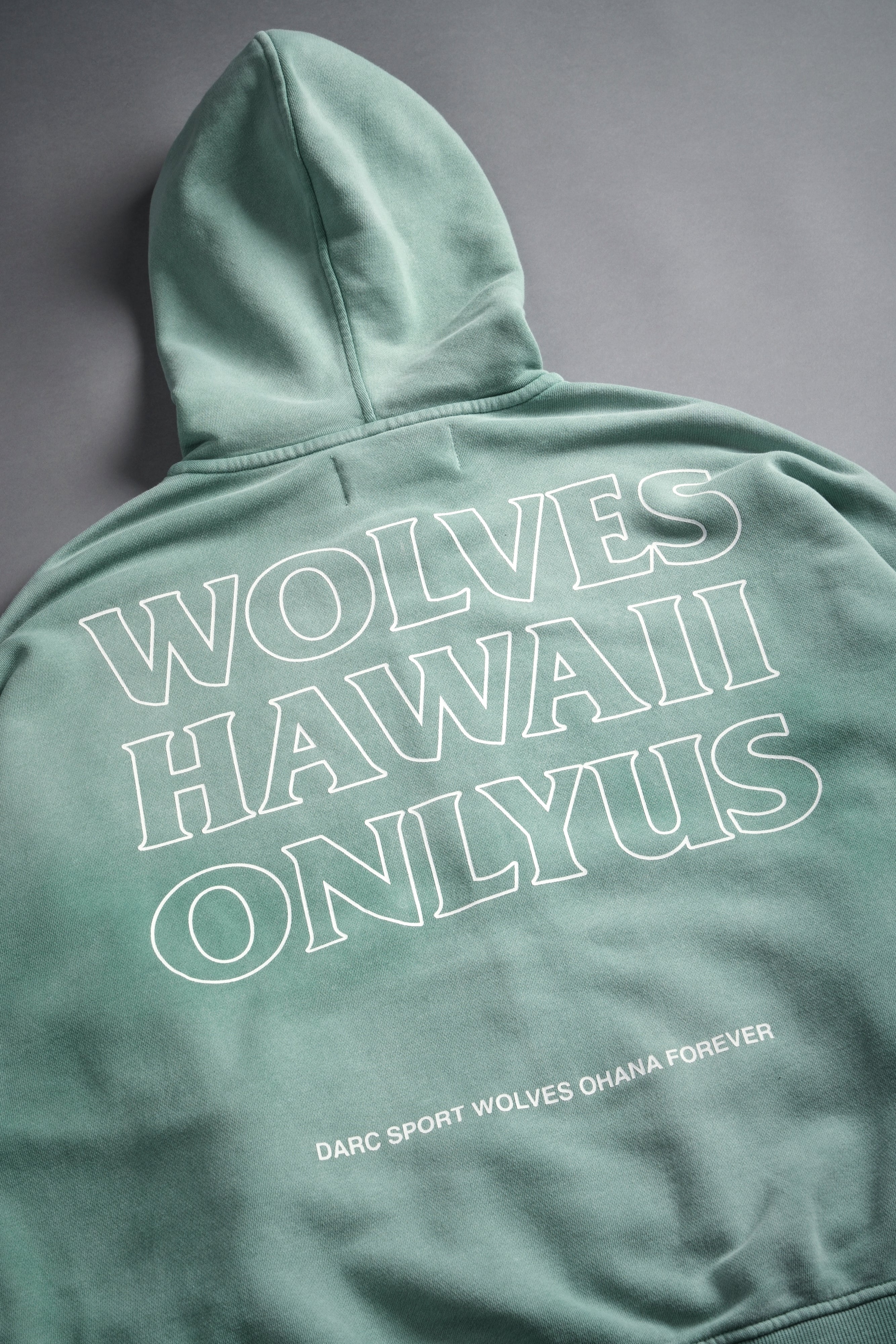 Only Us Hawaii Darco Double Zip Hoodie in Lush Green Sun Fade