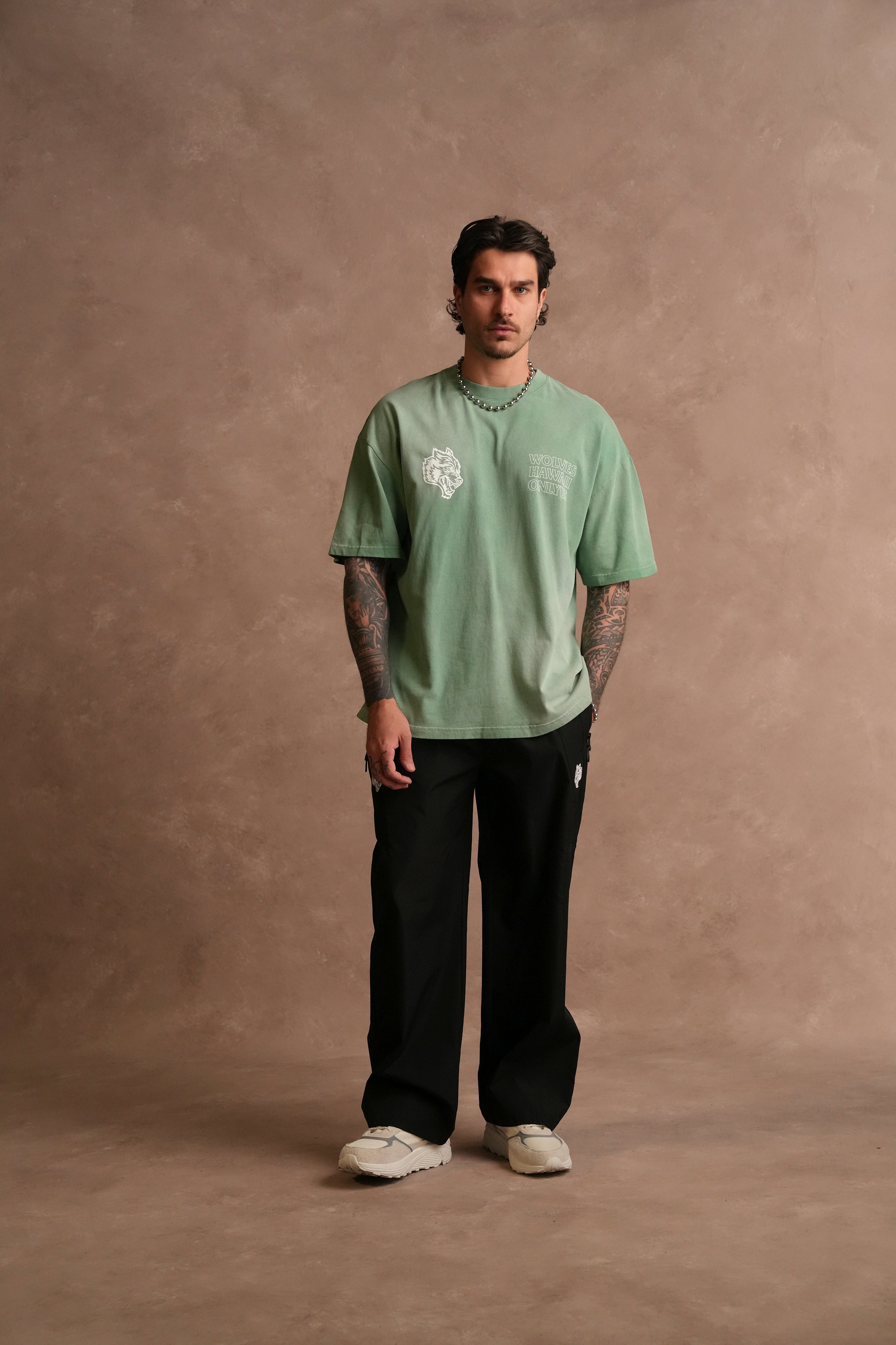 Only Us Hawaii "Premium" Oversized Tee in Lush Green Sun Fade