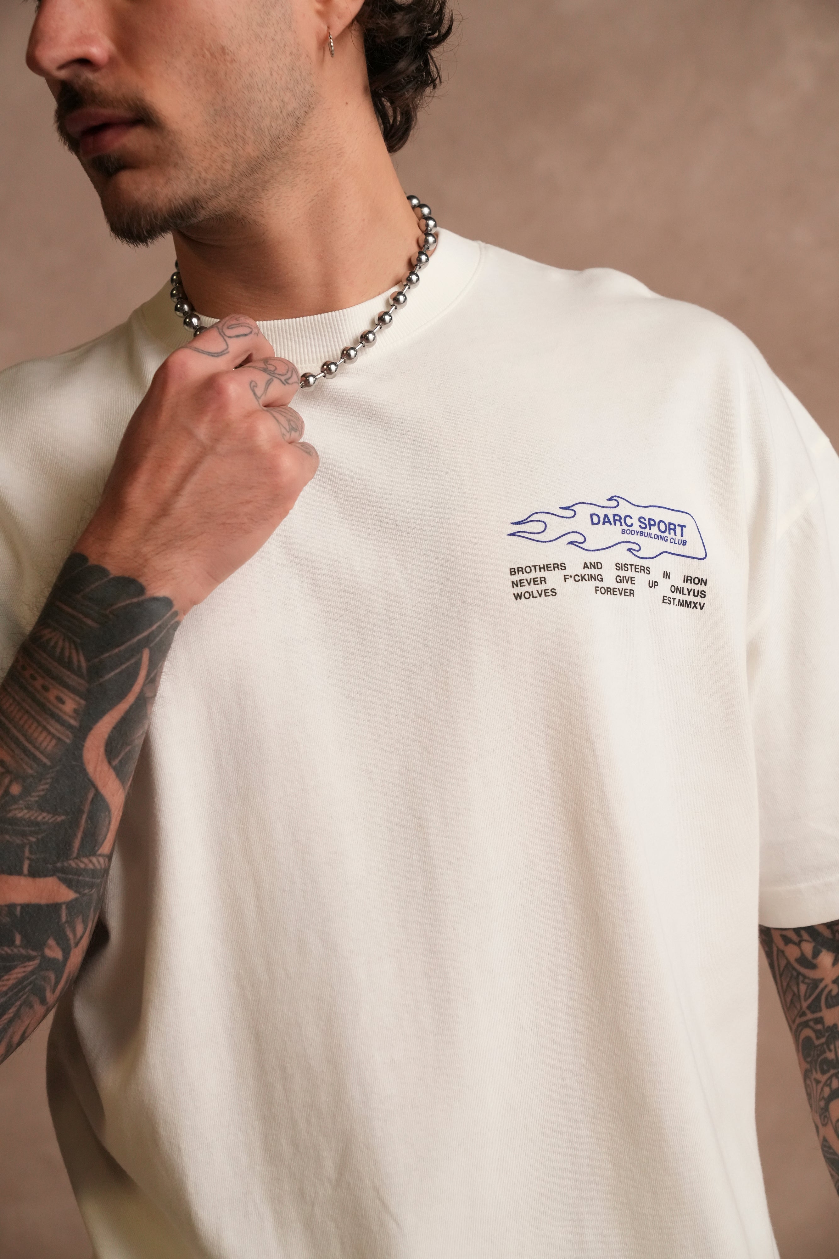 No Limit "Premium" Oversized Tee in Cream