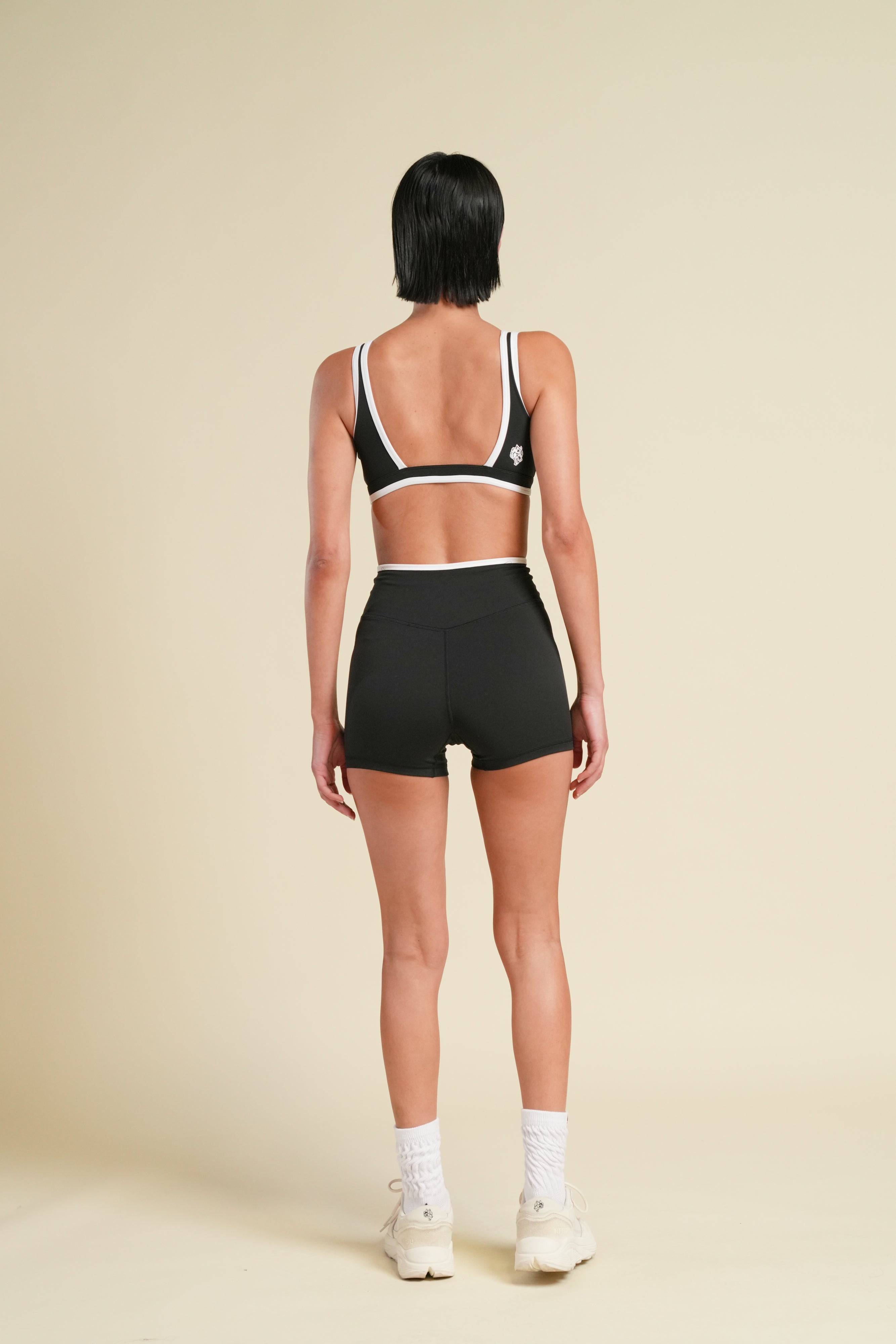 Wolf Contrast "Pearl" Energy Shorts in Black/White