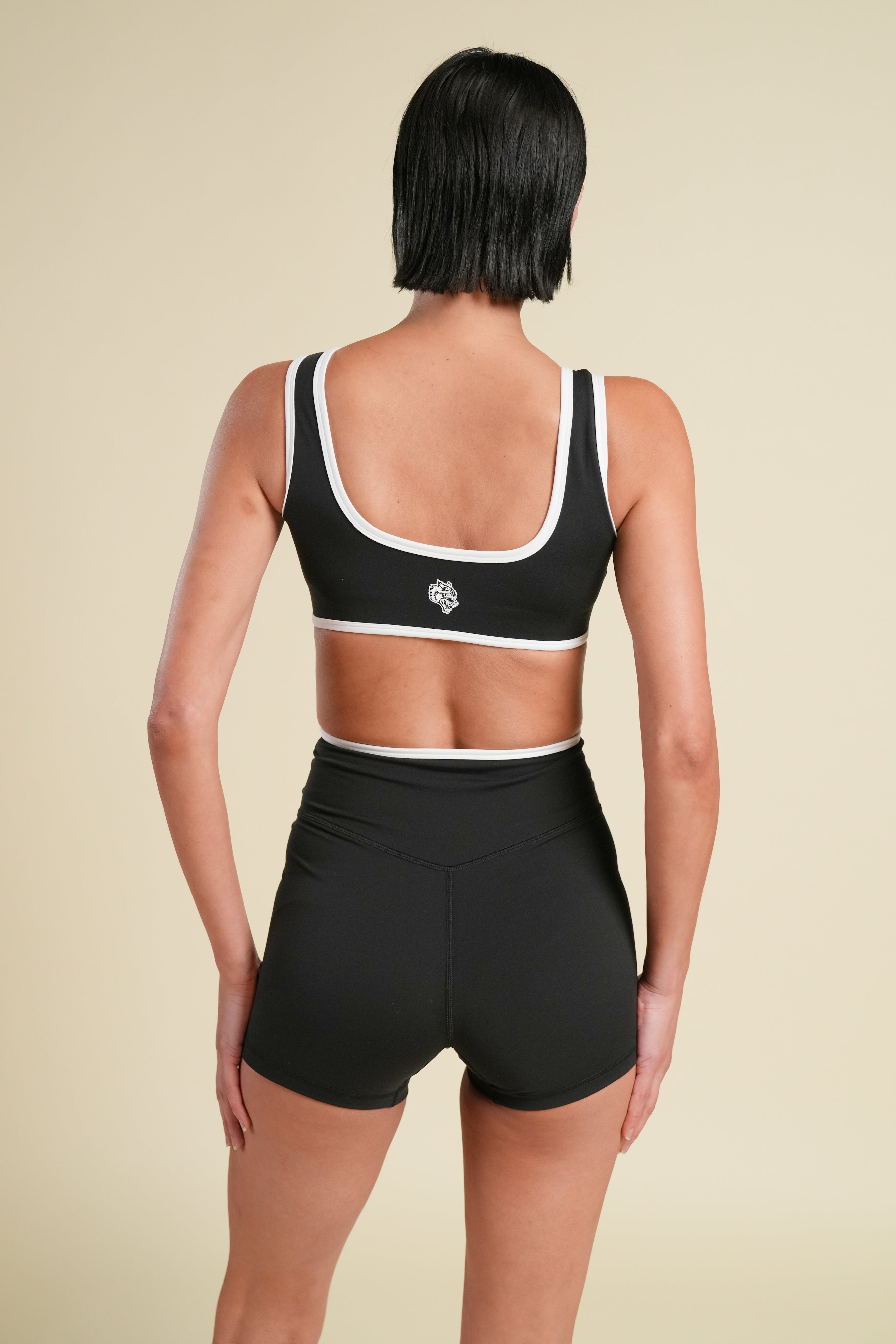 Wolf Contrast "Kate" Energy Bra in Black/White