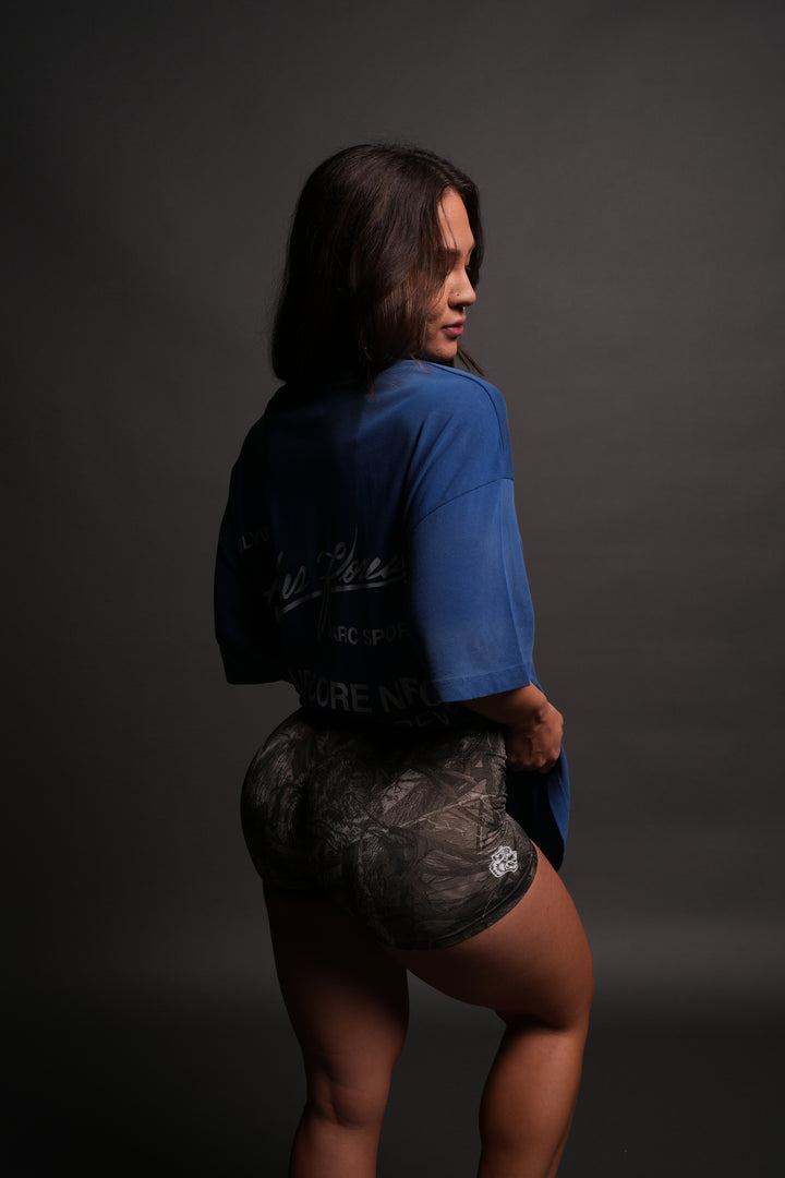 At Our Core "Premium" Oversized Tee in Darc Cobalt Drift Wash