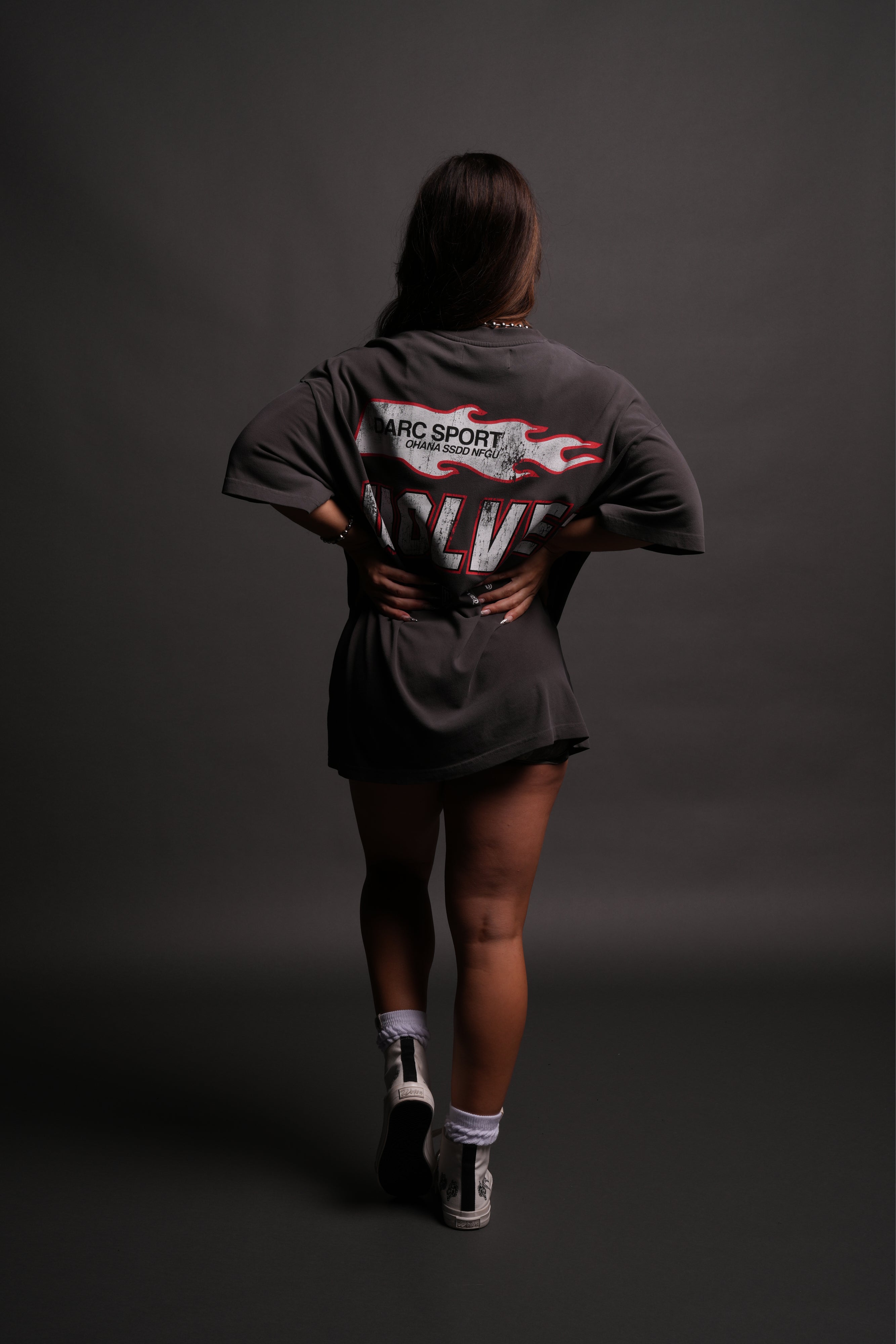 Full Send "Premium" Oversized Tee in Wolf Gray Drift Wash