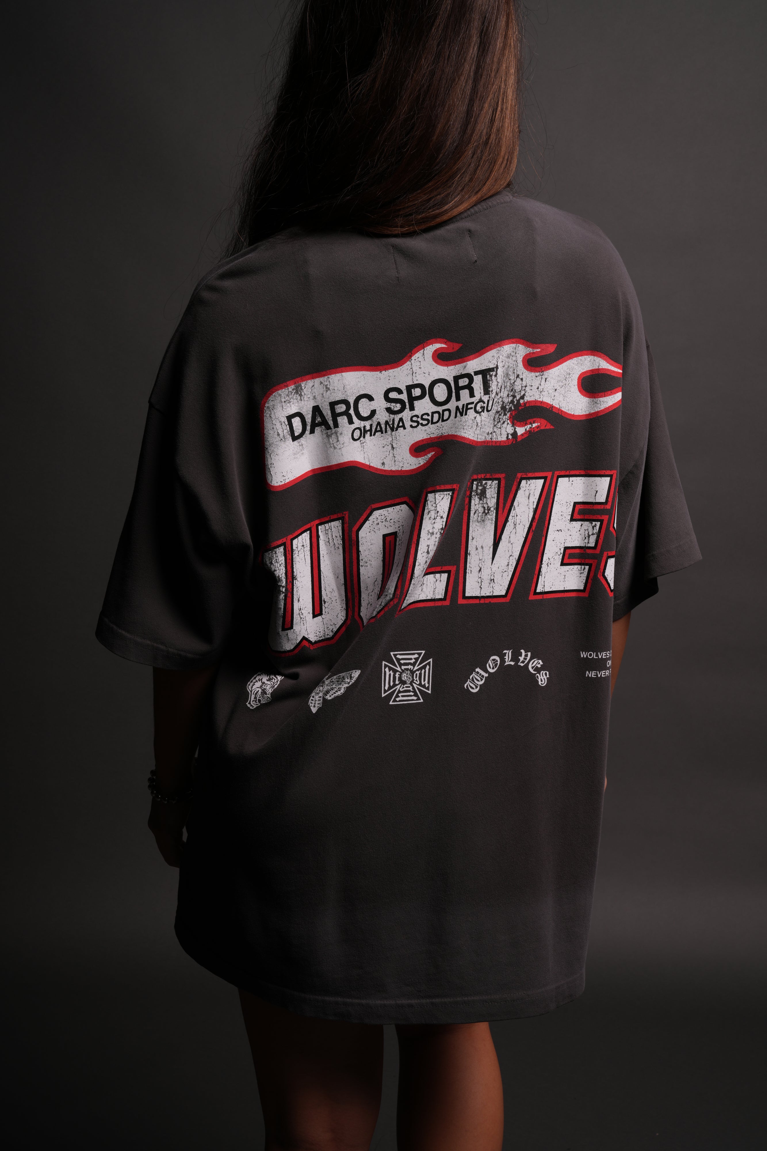 Full Send "Premium" Oversized Tee in Wolf Gray Drift Wash