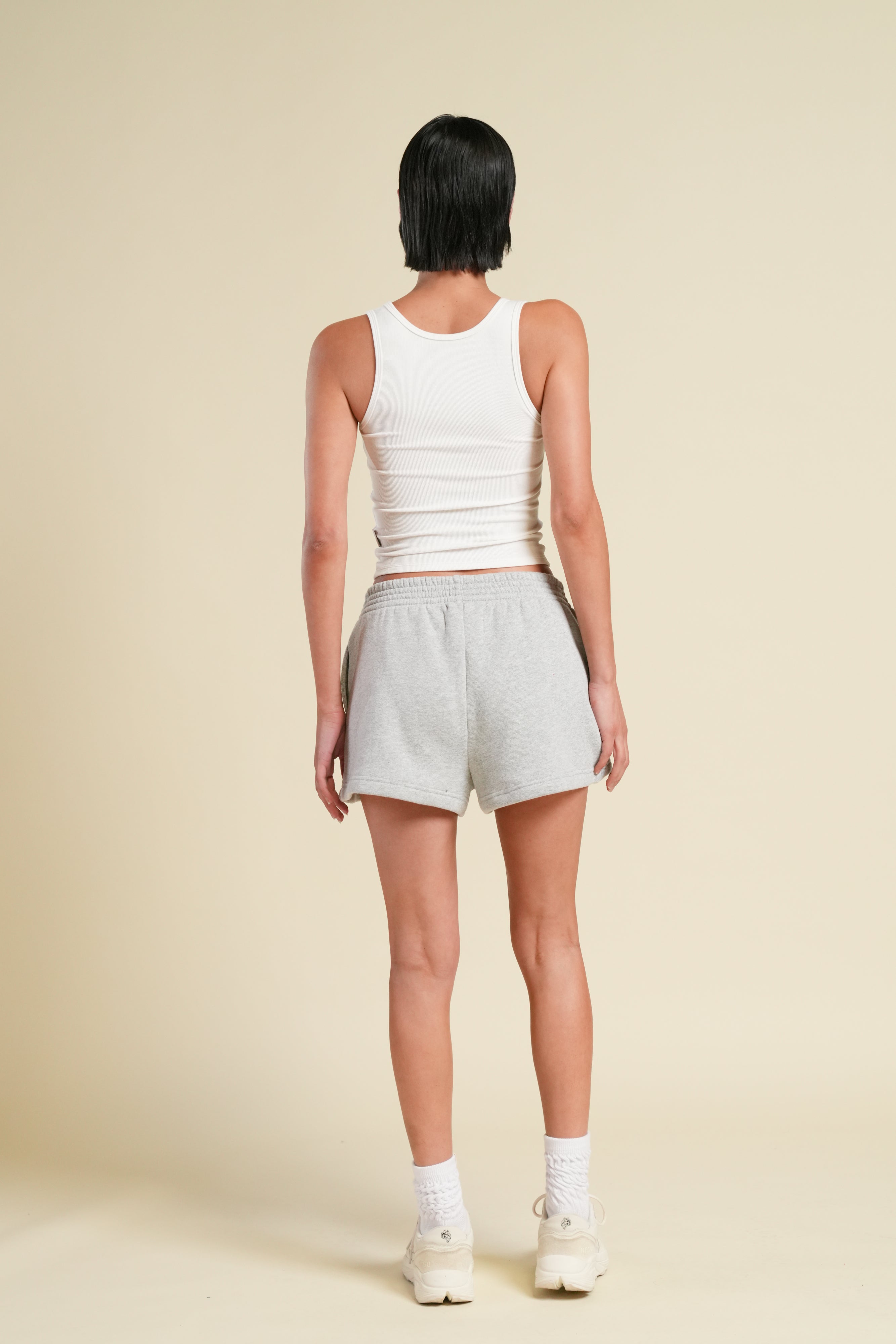 Cursive Wolves Premium "Ellie" Sweat Shorts in Heather Gray