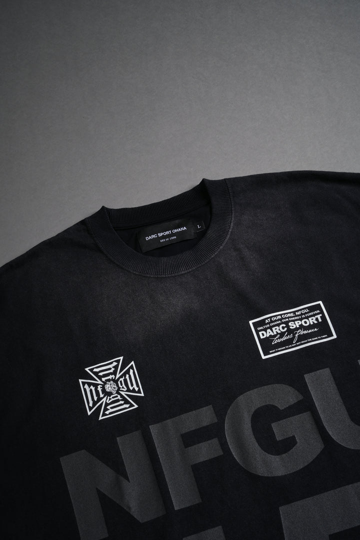 Since Day One "Grunge" Cut Off Tee in Black Drift Wash