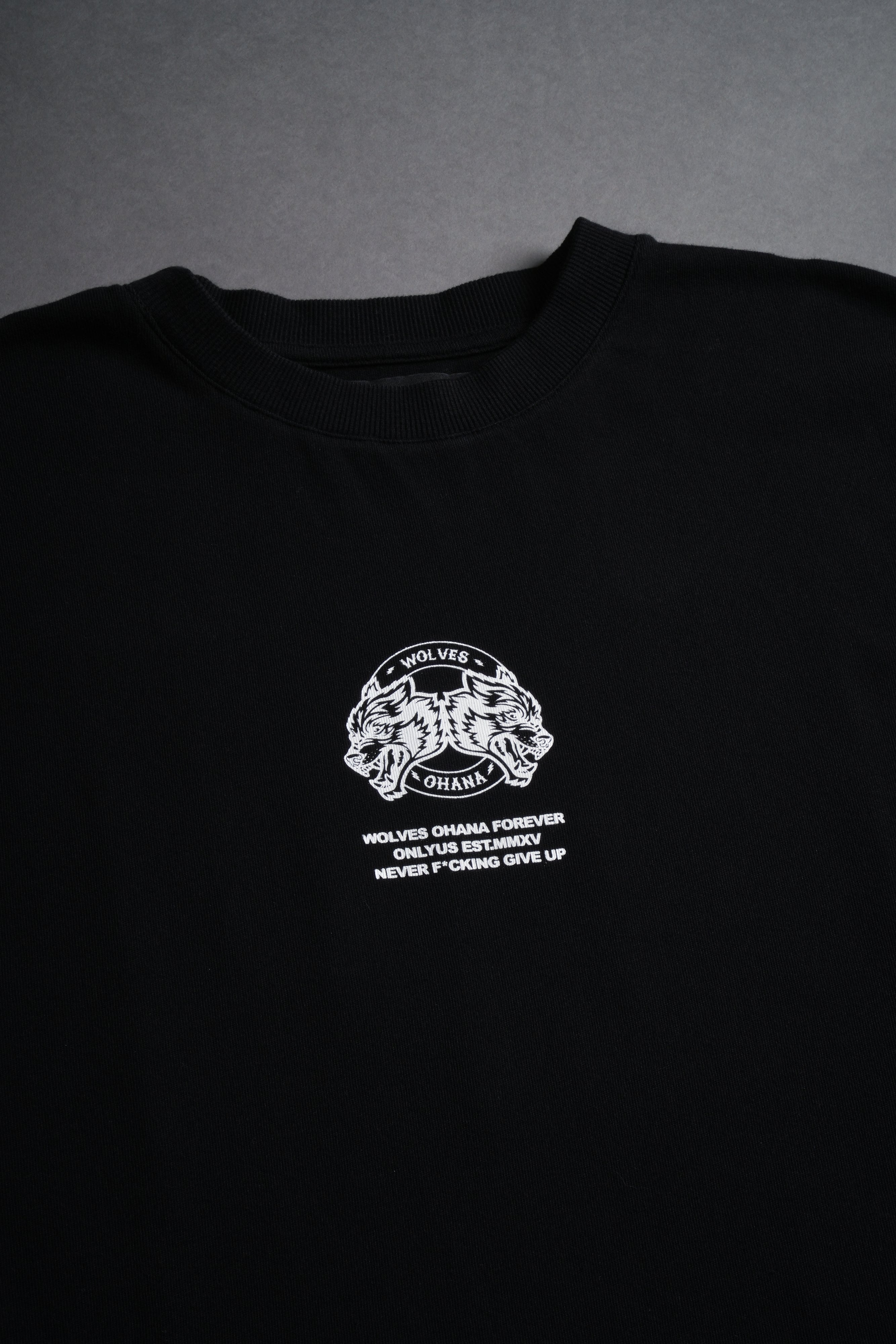 Wolves Ohana Forever "Premium" Oversized Tee in Black