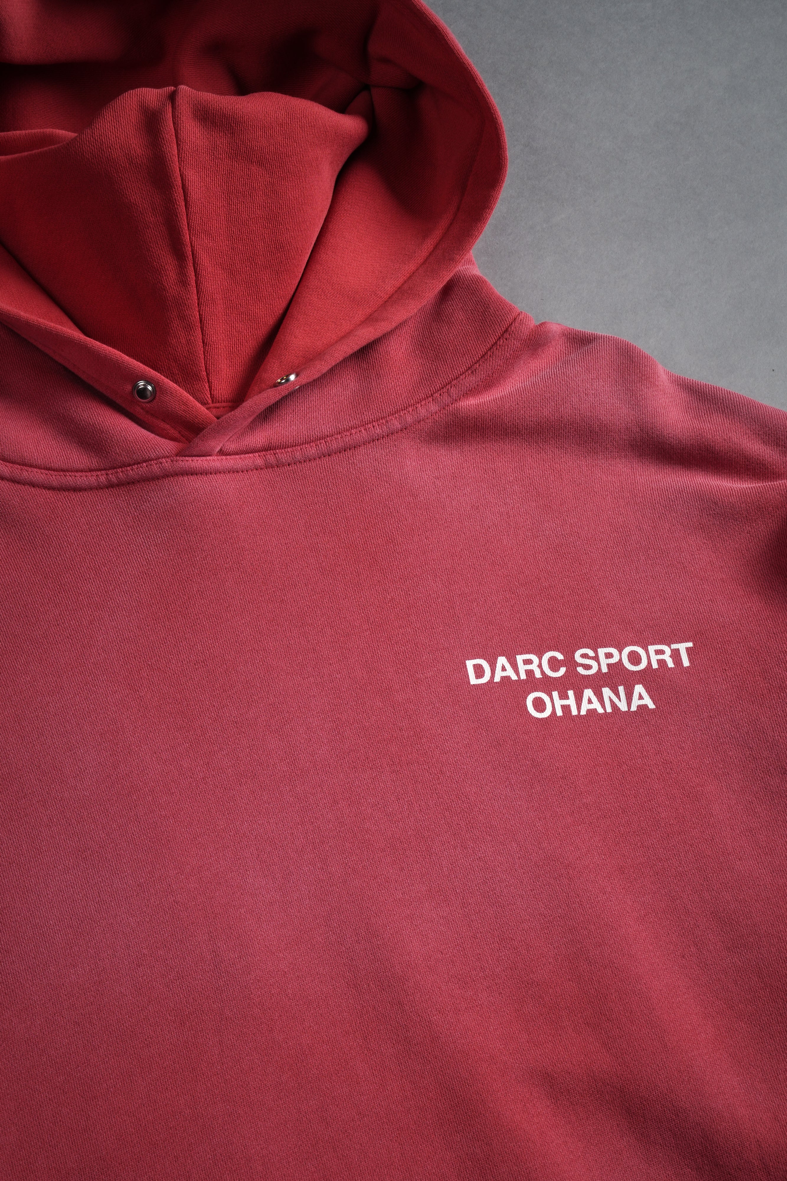 Darc Sport Ohana "Pierce" Hoodie in Roman Red Drift Wash