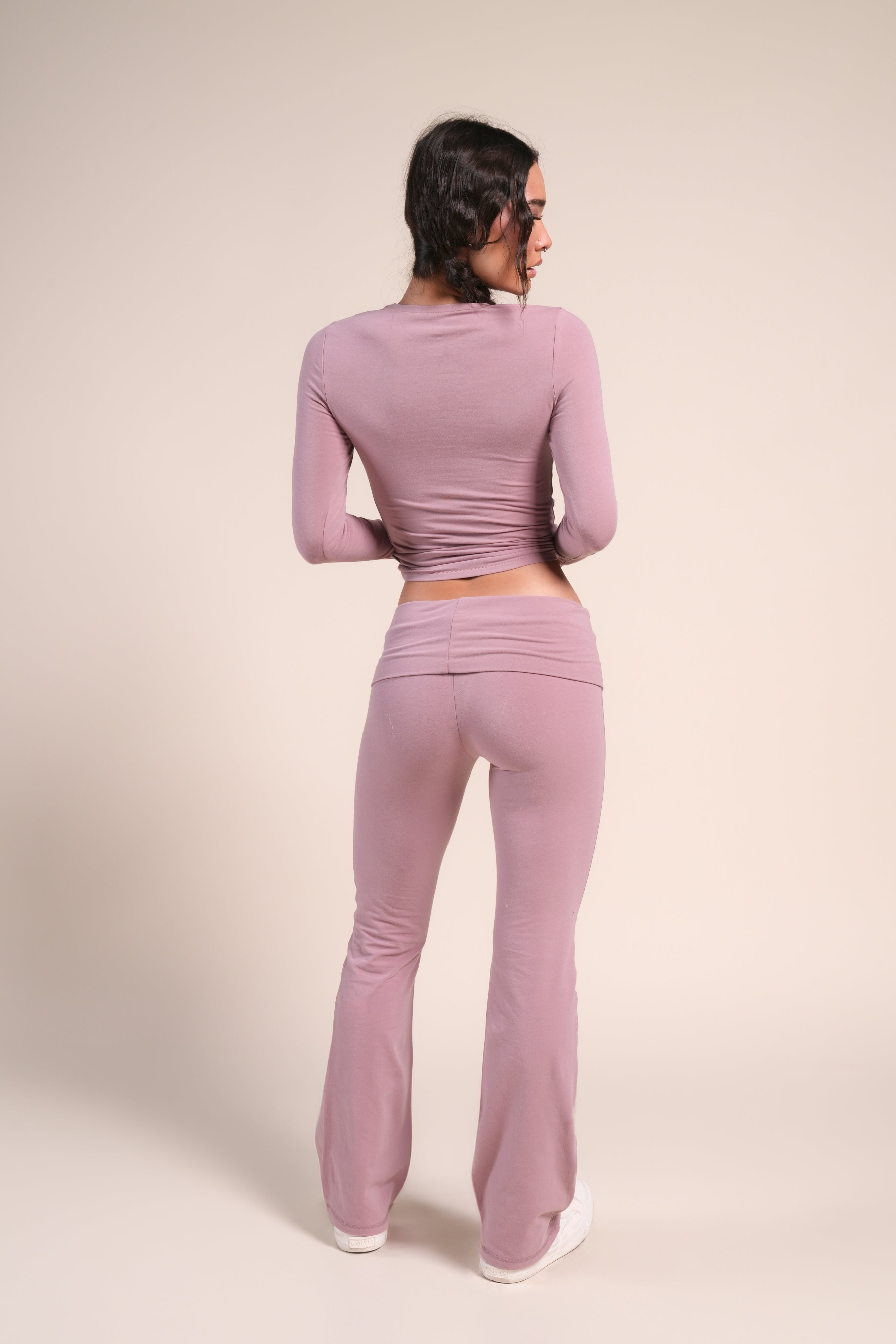 Cursive Wolves "Romy" Foldover Pants in Mink