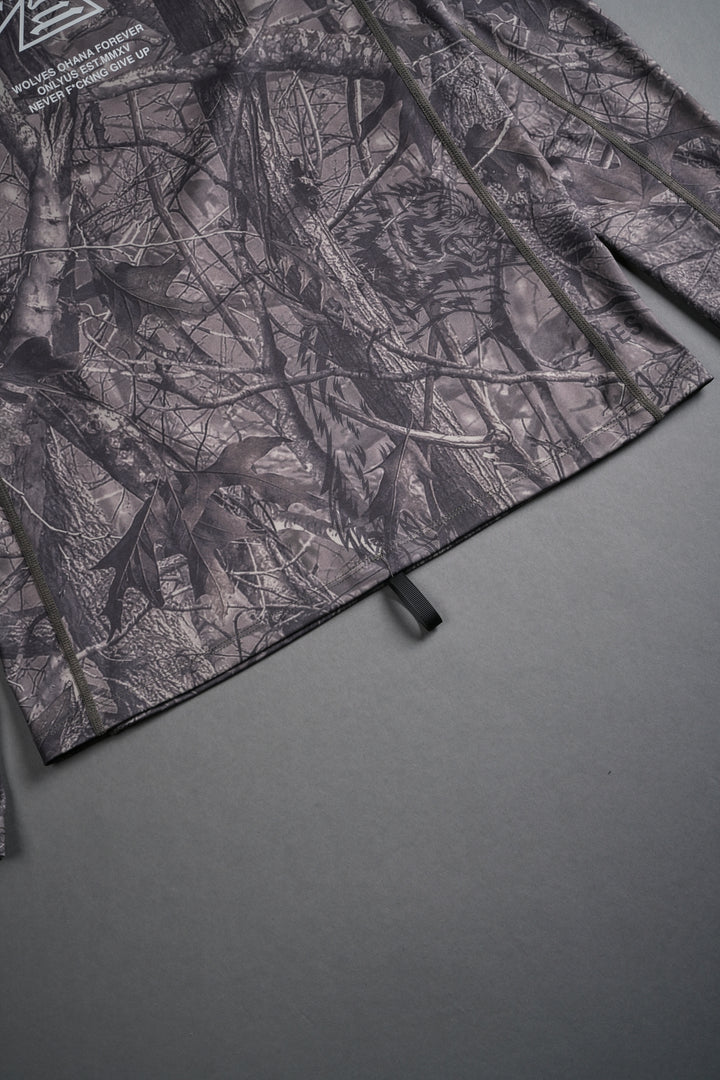 Core Rash Guard in Dusk Moss Driftwood Forest Camo