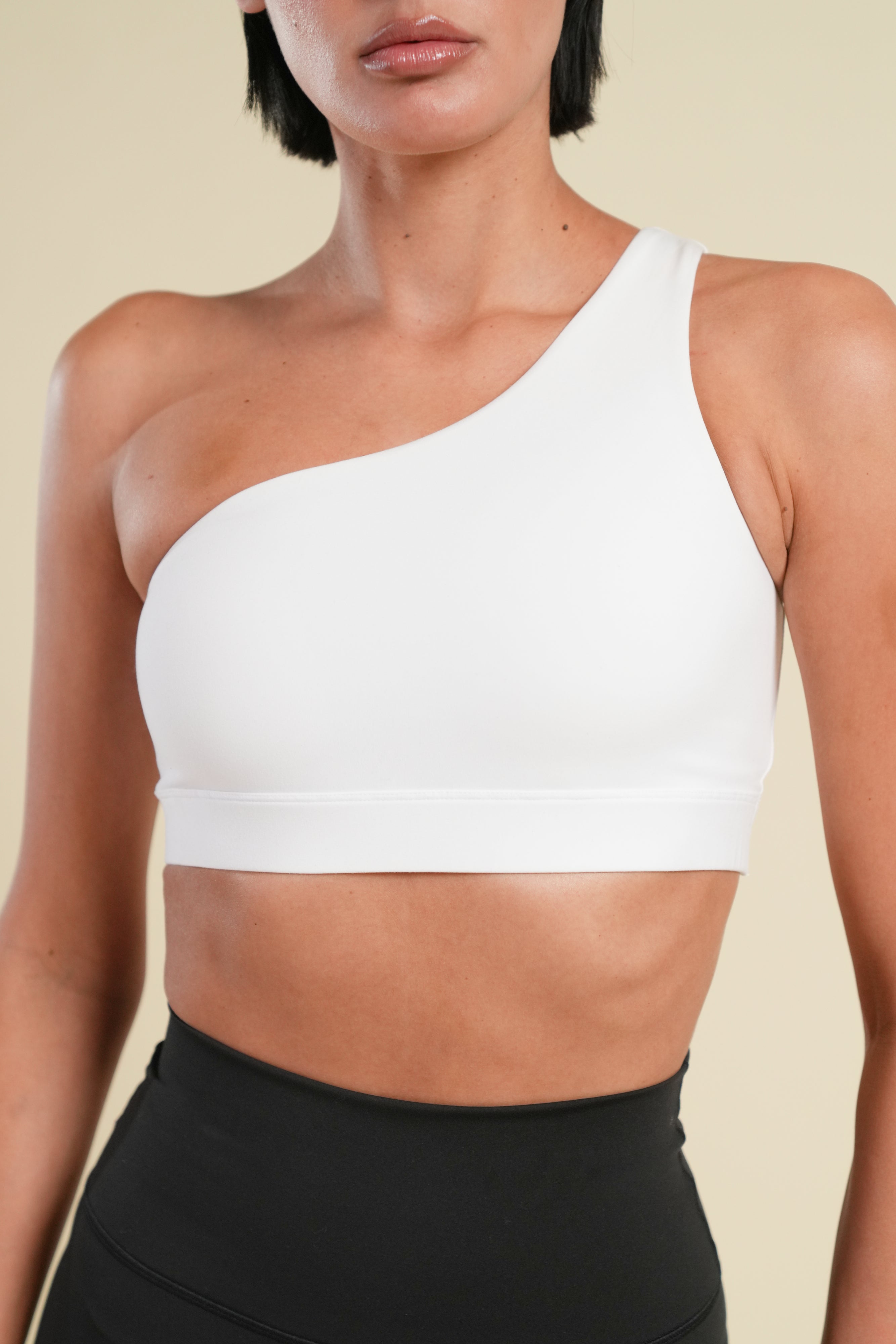 Wolf One Shoulder Bra in White