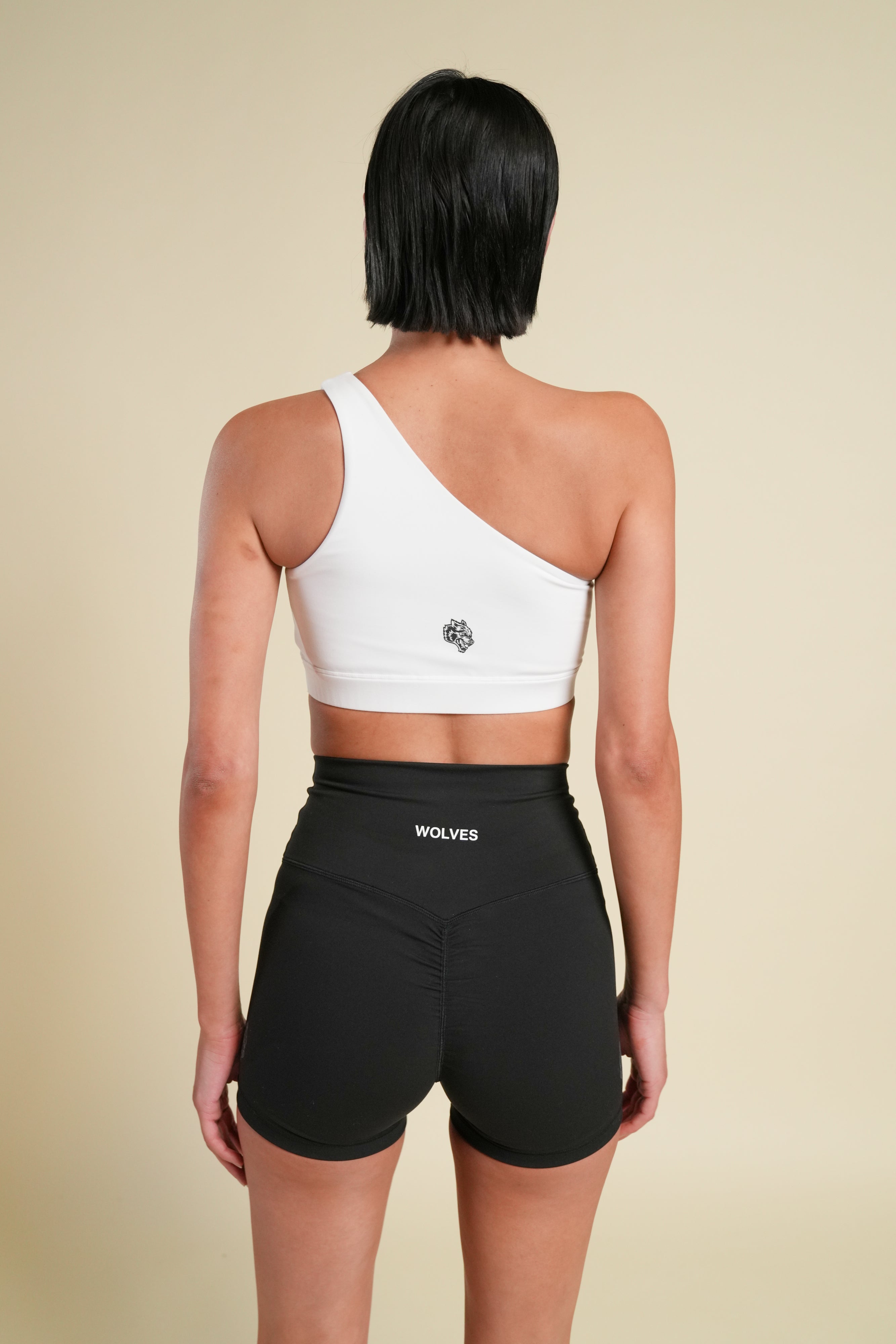 Wolf One Shoulder Bra in White