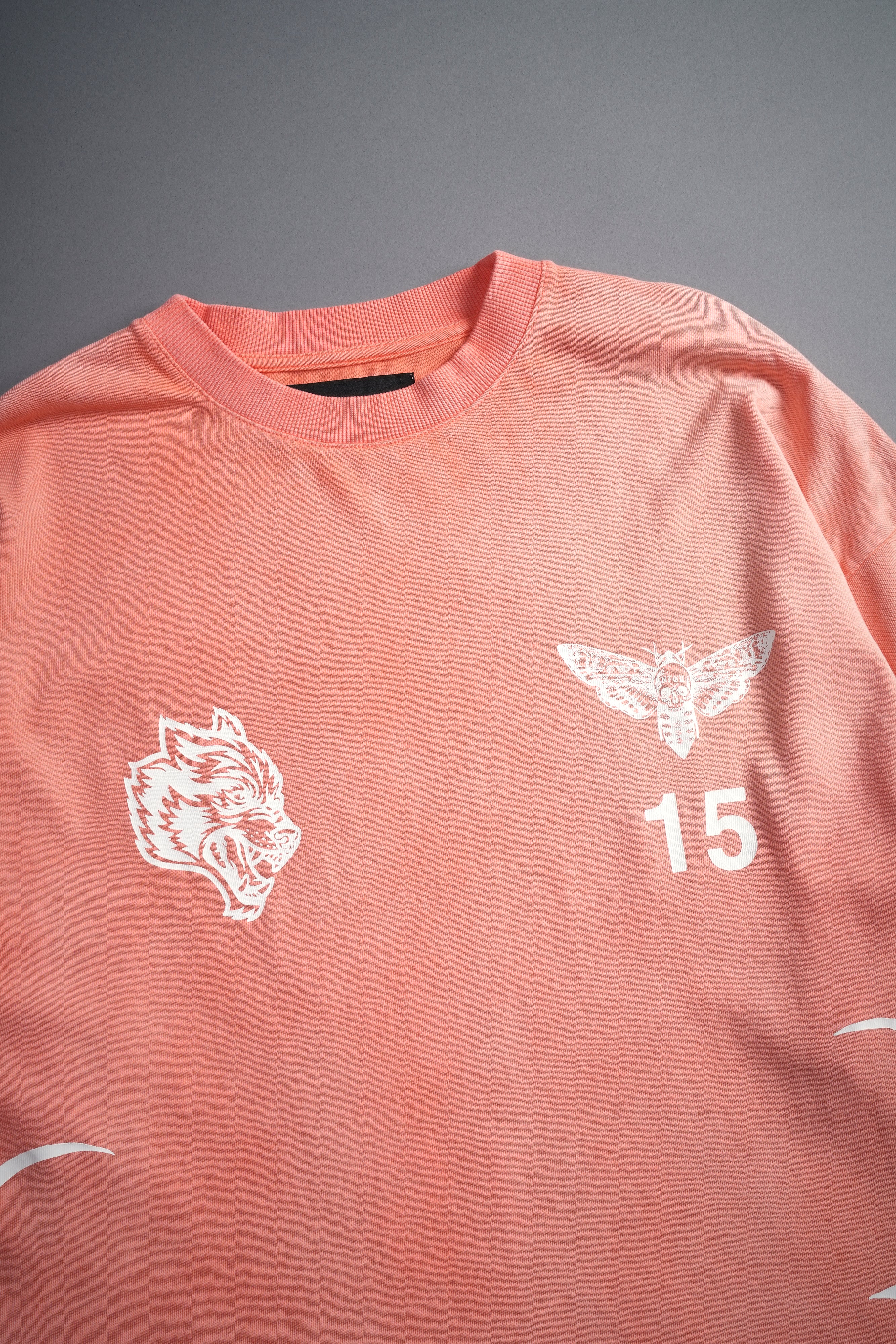 Ohana 2024 "Premium" Oversized Tee in Neon Coral Sun Fade