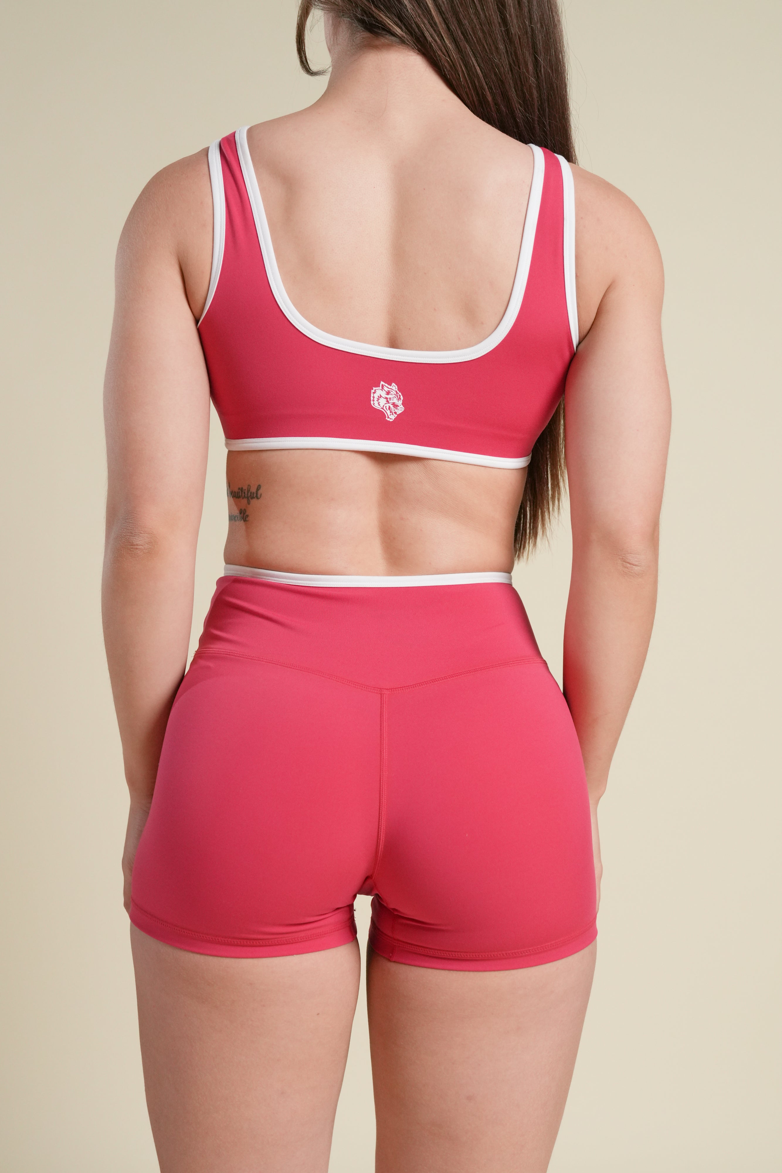 Wolf Contrast "Pearl" Energy Shorts in Cherry/White