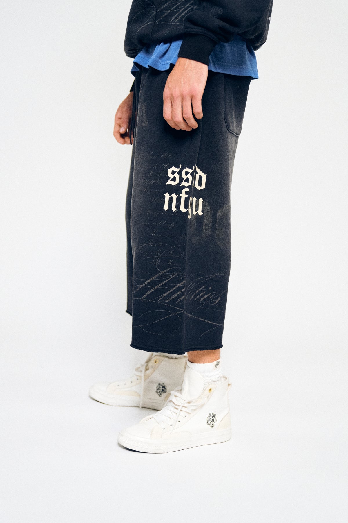 IRL Capri Sweat Pants In Black Super Sun Fade
